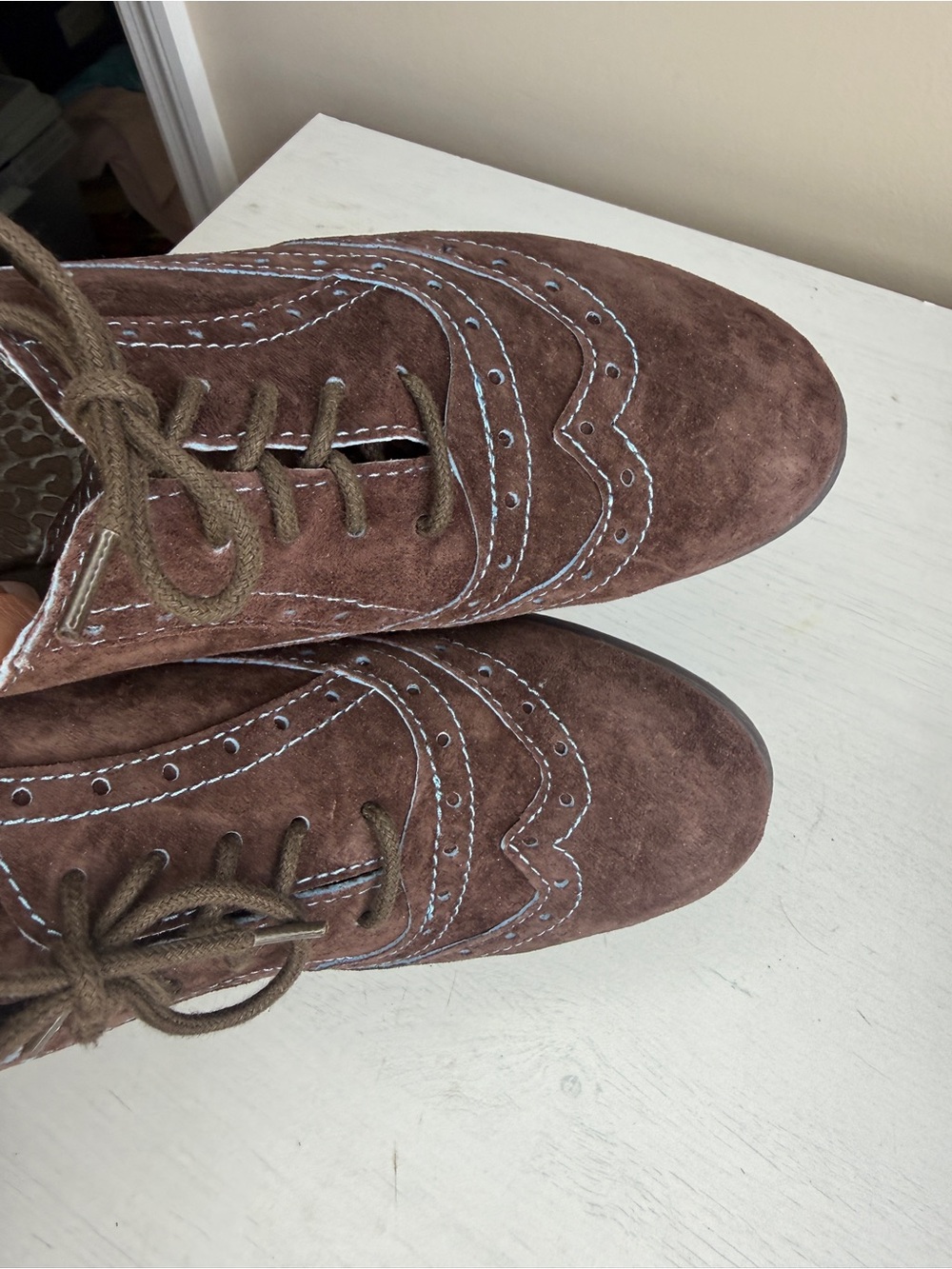BOC Born Suzette Suede Wingtip Laceup Oxford Shoes sz 8.5 - Picture 3 of 14